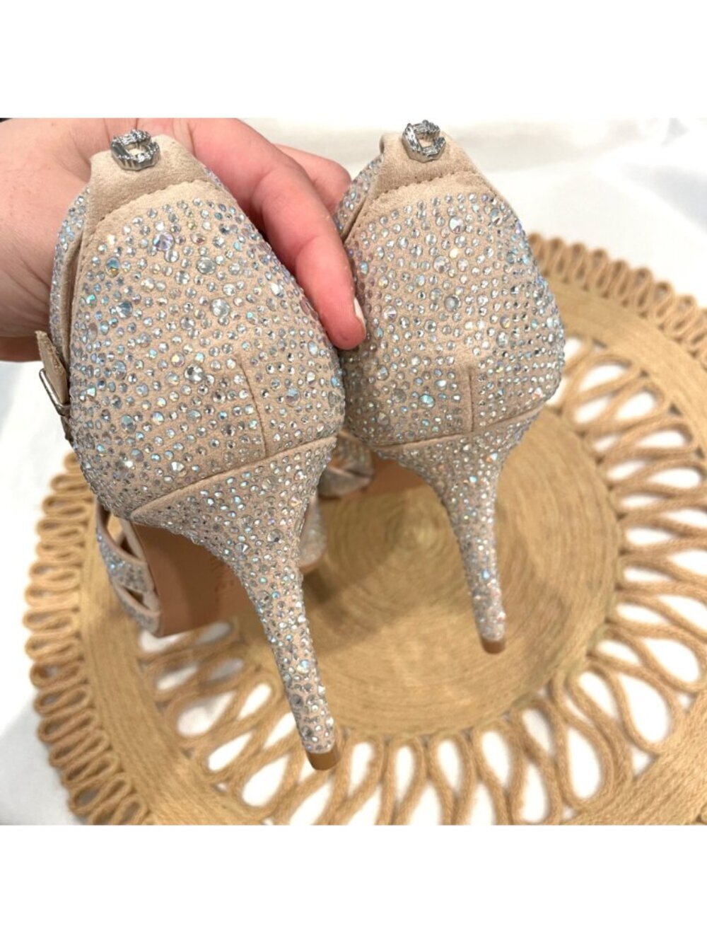 Carvela Kross Jewel Court Heels Glam EU 40.5 Neutral Jewel Crystal Rhinestone - Picture 12 of 12
